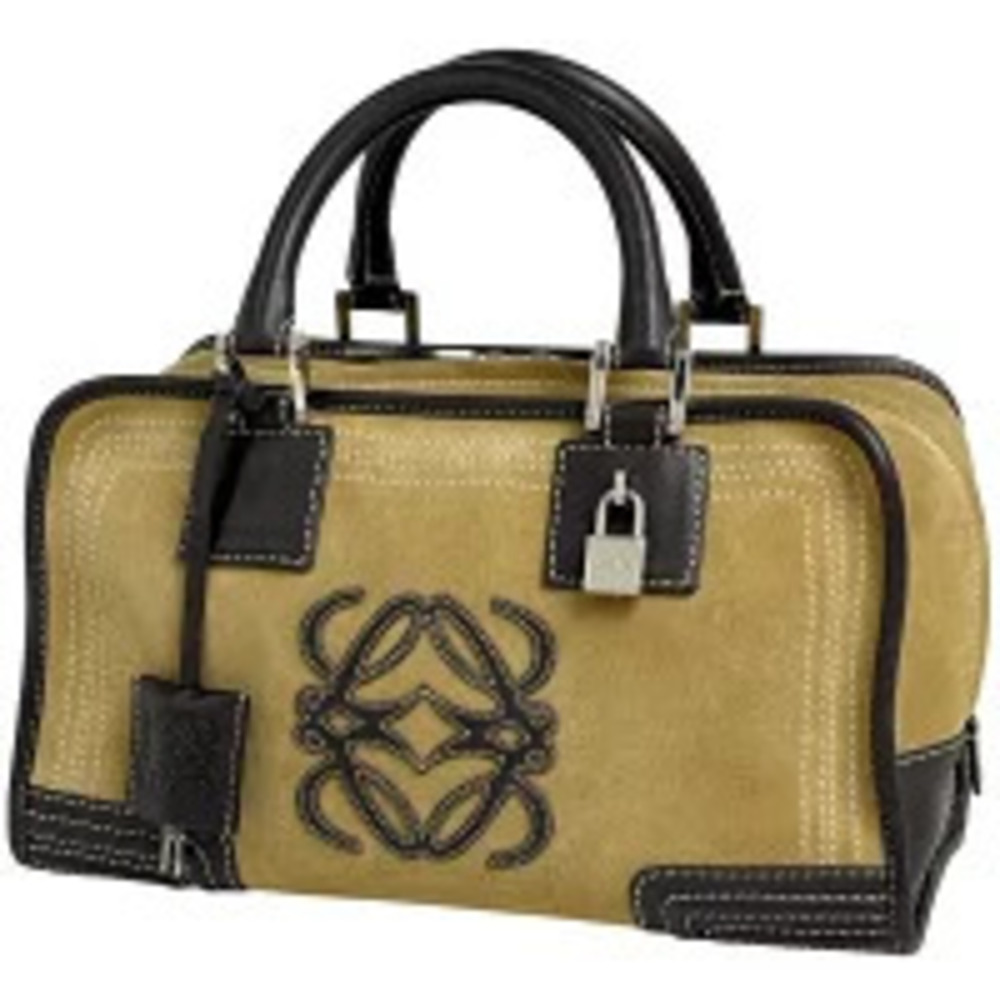 Loewe Amazona Anagram Handbag Suede Brown